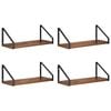 vidaXL Estanter&iacute;as de pared 4 uds. Madera envejecida 40 x 16 x 15,5 cm