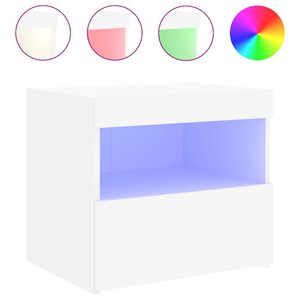 vidaXL Mesita de noche con luces LED blanco 50x40x45 cm