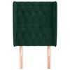 vidaXL Cabecero con orejas de terciopelo verde oscuro 83x23x118/128 cm