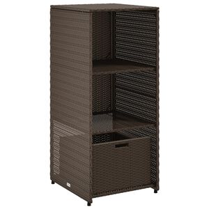 vidaXL Armario de almacenaje de jard&iacute;n rat&aacute;n PE marr&oacute;n 50x55x115 cm