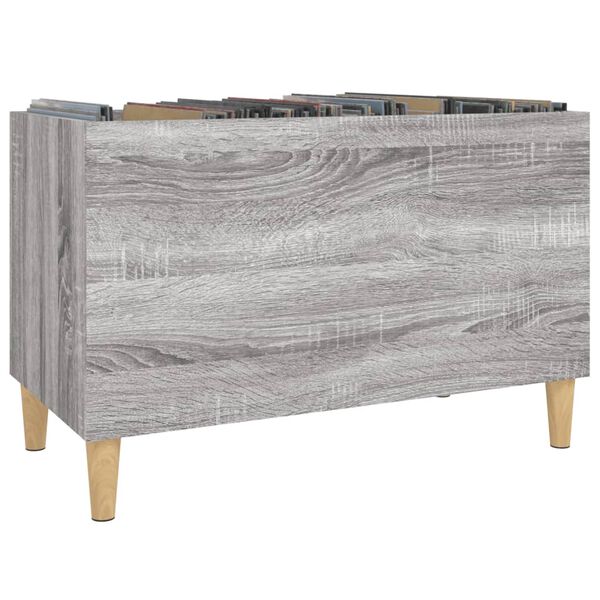 vidaXL Mueble discos madera contrachapada gris sonoma 74,5x38x48 cm