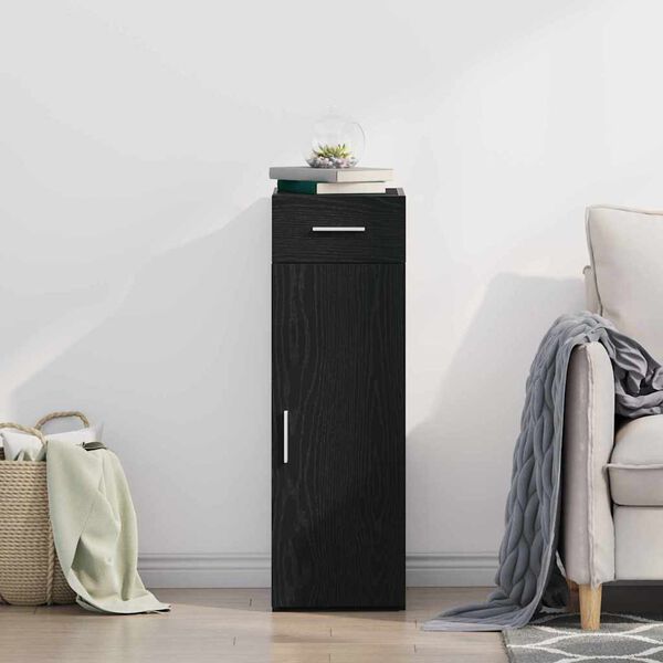 vidaXL Aparador con caj&oacute;n Roble Negro 30 x 42,5 x 93 cm