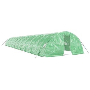 vidaXL Invernadero con estructura de acero verde 110 m&sup2; 22x5x2,3 m