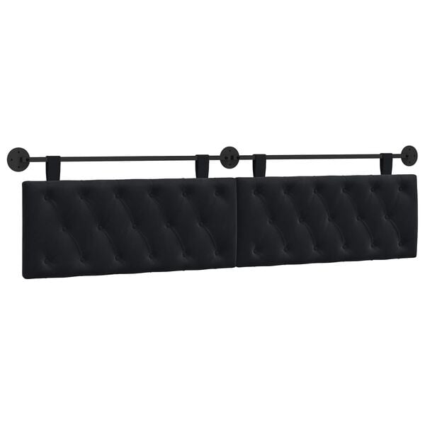 vidaXL Cabecera Colgante Negro 210 x 55 x 7 cm Terciopelo