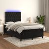 vidaXL Cama box spring con colch&oacute;n y LED terciopelo negro 120x190 cm