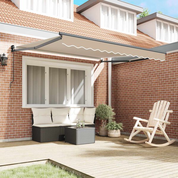 vidaXL Toldo Manual Beige 300 x 250 x 165 cm Poli&eacute;ster