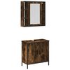 vidaXL Set de muebles ba&ntilde;o 2 pzas madera contrachapada roble ahumado