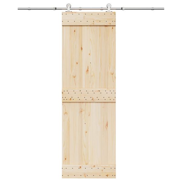 vidaXL Kit de herrajes para puerta corredera 183 cm acero plateado