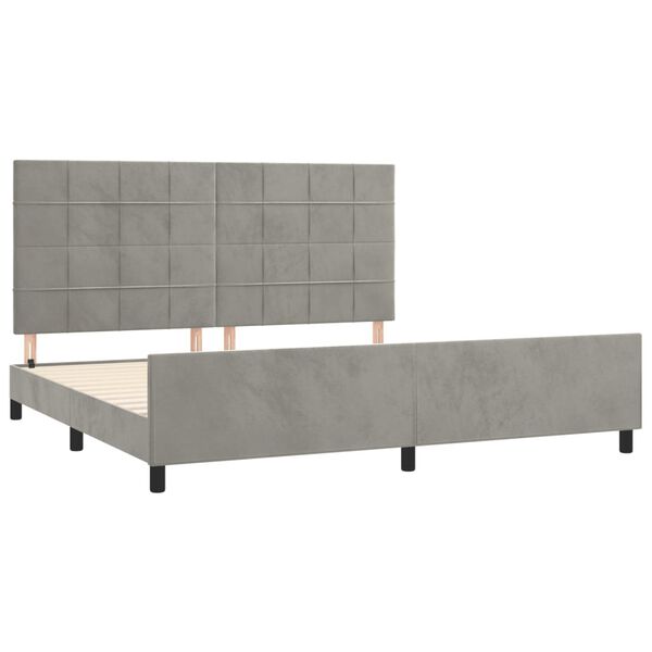 vidaXL Estructura de cama sin colch&oacute;n terciopelo gris claro 200x200 cm