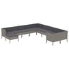 vidaXL Set de muebles de jard&iacute;n 11 pzas y cojines rat&aacute;n sint&eacute;tico gris