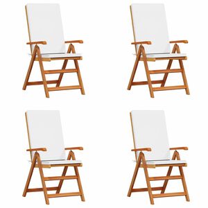 vidaXL Silla de Jard&iacute;n 4 uds. Marr&oacute;n y Madera de teca maciza
