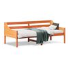 vidaXL Sof&aacute; cama sin colch&oacute;n madera maciza pino marr&oacute;n cera 90x190 cm