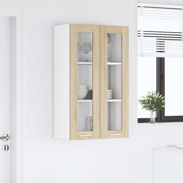 vidaXL Mueble colgante con puerta Roble Sonoma 60 x 31 x 100 cm