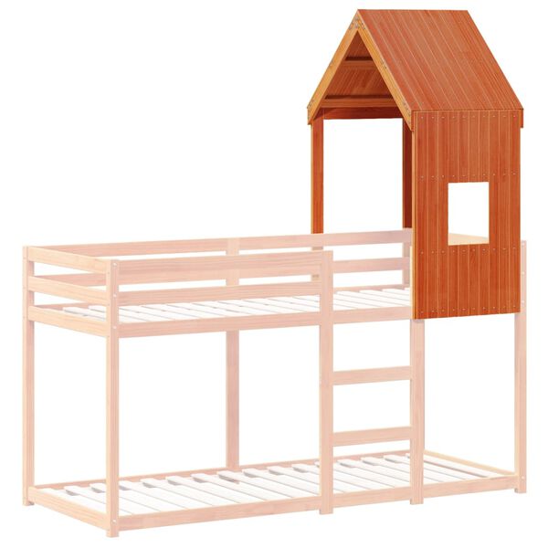 vidaXL Techo de cama infantil madera maciza pino marrón 60x99x139,5 cm
