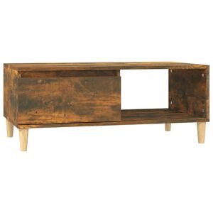 vidaXL Mesa de centro madera contrachapada roble ahumado 90x50x36,5 cm