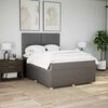 vidaXL Cama box spring con colch&oacute;n tela gris taupe 160x200 cm