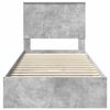 vidaXL Cama con almacenamiento con cabecera Gris Concreto 90 x 190 cm