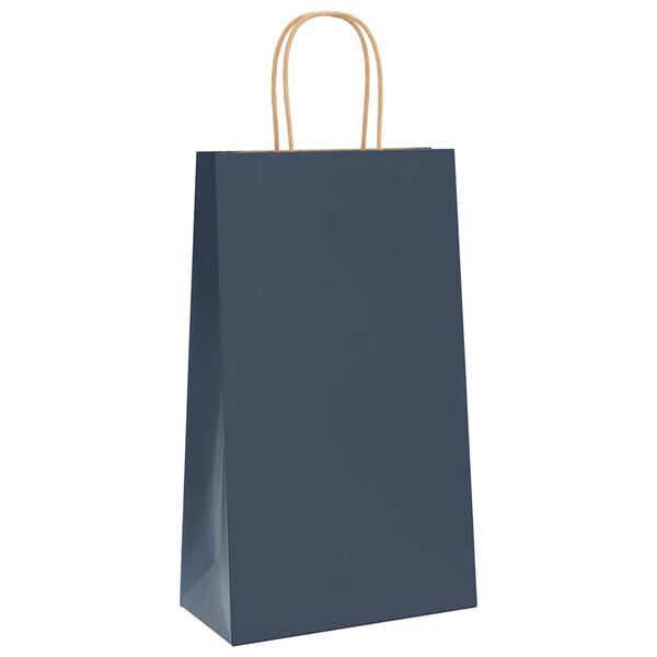 vidaXL Bolsas de papel con asas 50 uds azul 21x11x36 cm
