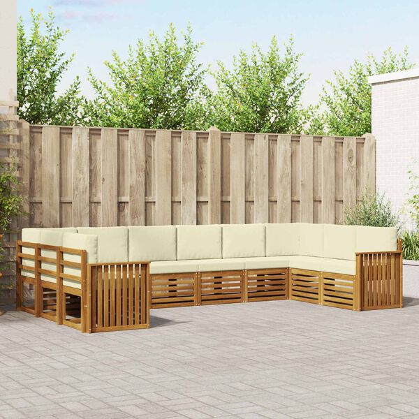 vidaXL Conjunto de Sof&aacute; Seccional con coj&iacute;n 10 pcs Natural y Crema