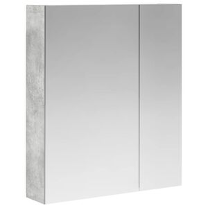 vidaXL Armario con espejo de ba&ntilde;o Gris Concreto 60 x 14,5 x 70 cm