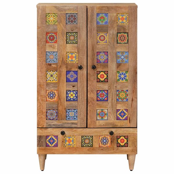 vidaXL Aparador alto Natural 60 x 33,5 x 100 cm Madera de mango maciza