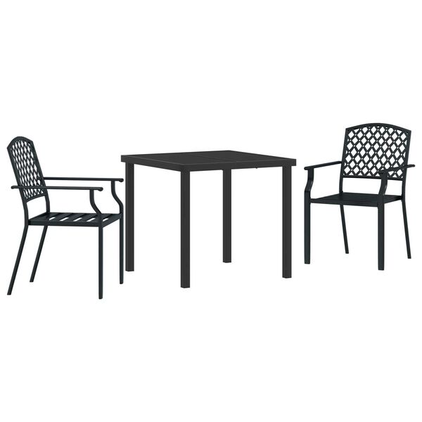 vidaXL Conjunto de Comedor de Jard&iacute;n 3 pcs Antracita