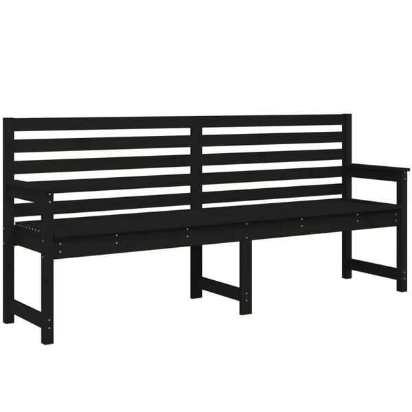 vidaXL Banco de jard&iacute;n madera maciza pino negro 203,5x48x91,5 cm