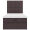 vidaXL Estructura cama otomana colch&oacute;n tela marr&oacute;n oscuro 80x200cm