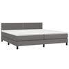 vidaXL Cama box spring con colch&oacute;n cuero sint&eacute;tico gris 200x200 cm