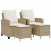 vidaXL Conjunto de sof&aacute; de jard&iacute;n de 4 piezas con cojines, polirat&aacute;n beige
