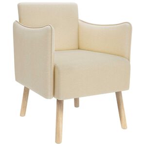 vidaXL Silla de acento Crema Tela