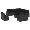 vidaXL Set de sof&aacute;s de jard&iacute;n 12 piezas cojines rat&aacute;n sint&eacute;tico negro