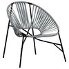 vidaXL Silla de jard&iacute;n con forma de huevo rat&aacute;n sint&eacute;tico negro y gris