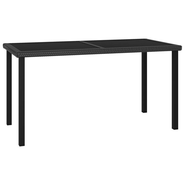 vidaXL Conjunto de comedor de jardín 5 piezas ratán sintético negro
