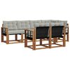vidaXL Conjunto de sof&aacute;s de exterior 7 pcs Gris Natural y Claro