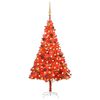 vidaXL &Aacute;rbol de Navidad preiluminado con luces y bolas rojo 150 cm