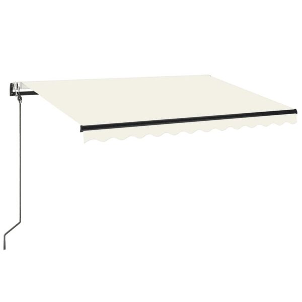 vidaXL Toldo autom&aacute;tico con LED y sensor de viento crema 350x250 cm