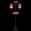 vidaXL Farola de Navidad con Pap&aacute; Noel PVC negro y rojo 81x40x188 cm