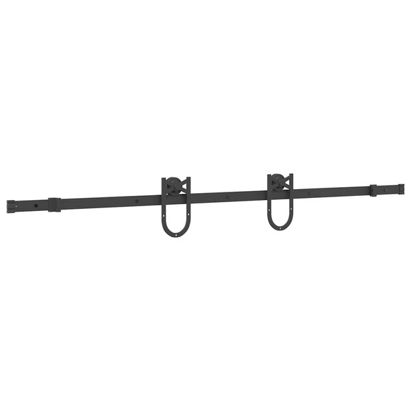 vidaXL Kit de herrajes para puertas correderas acero negro 183 cm