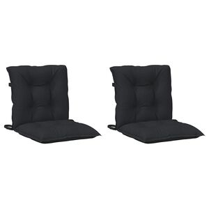 vidaXL Juego de cojines para silla baja 2 pcs Melange Negro
