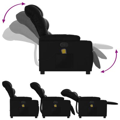 vidaXL Sillón de masaje reclinable cuero sintético negro