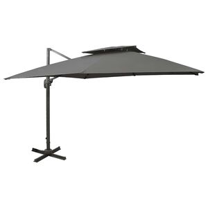 vidaXL Sombrilla jard&iacute;n voladiza cubierta doble antracita 300x300 cm