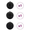 vidaXL Juego de Esferas de Navidad 3 pcs Negro Plástico