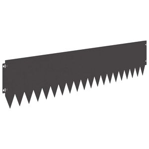 vidaXL Borde de C&eacute;sped 10 uds. 103 x 25 cm Acero Negro