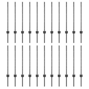 vidaXL Poste de cerca empotrado 22 pcs Gris 120 cm