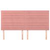 vidaXL Cabecero de cama rosa 160x5x118/128 cm Terciopelo