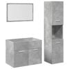 vidaXL Set muebles de ba&ntilde;o 2 piezas madera contrachapada gris hormig&oacute;n