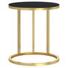 vidaXL Mesa auxiliar vidrio templado negro y dorado 45 cm
