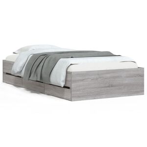 vidaXL Cama con cajones madera de ingeniería gris Sonoma 75x190 cm