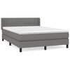 vidaXL Cama box spring con colch&oacute;n tela gris oscuro 140x190 cm